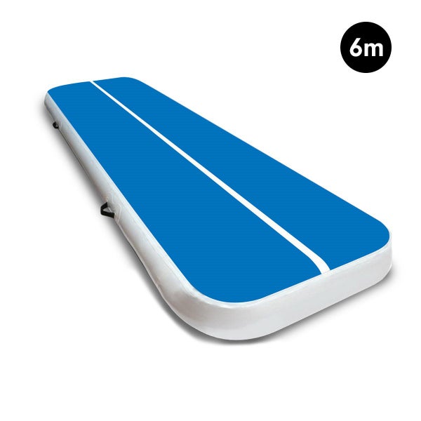 6m Tumbling Mat Gymnastics Exercise 20cm Air Track - Blue Carousel 1