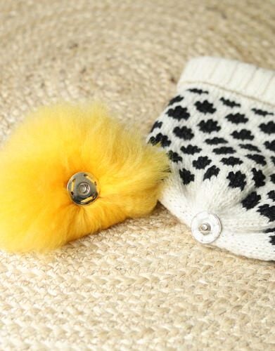 TOFT Interchangeable Coloured Alpaca Pom Poms Yellow Carousel 4