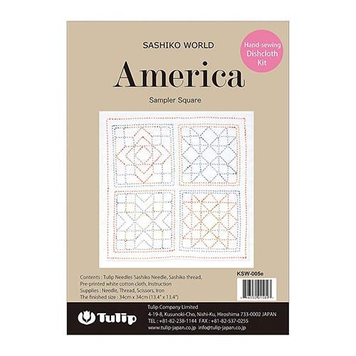 Tulip Hand Sewing Kits Sashiko World - America Sampler Square Carousel 1