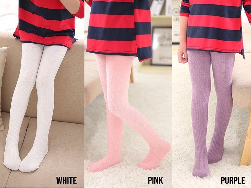 Girls Stockings - 3 Pieces (Purple/Pink/White) Carousel 2