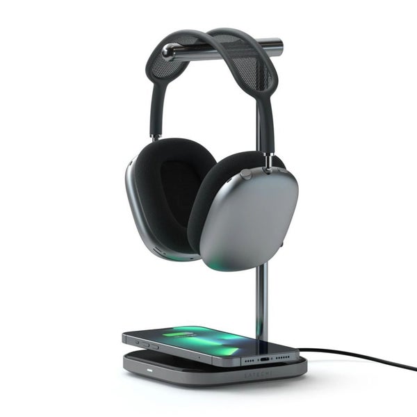 Satechi 2-in-1 Headphone Stand with Wireless Charger Carousel 1