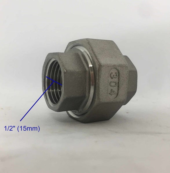 1/2" 15mm 304SS Female Barrel Union (Price Match Guarantee) Carousel 2