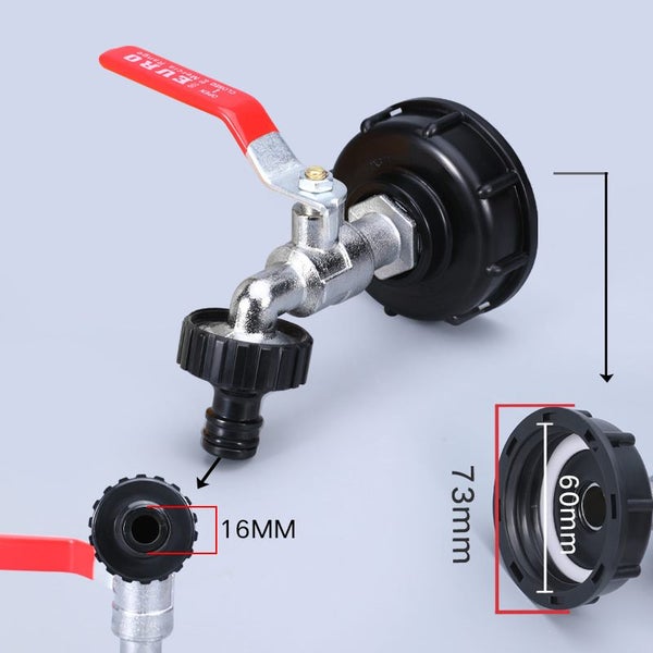 IBC Tank Adapter Alloy Tap / Garden Water Tank Dispenser Tap & Bonus Thread Tape Carousel 4