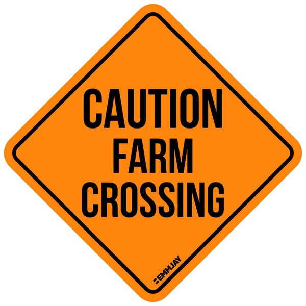 336 - NZ made -ACM (750x750mm) Caution farm crossing Carousel 1