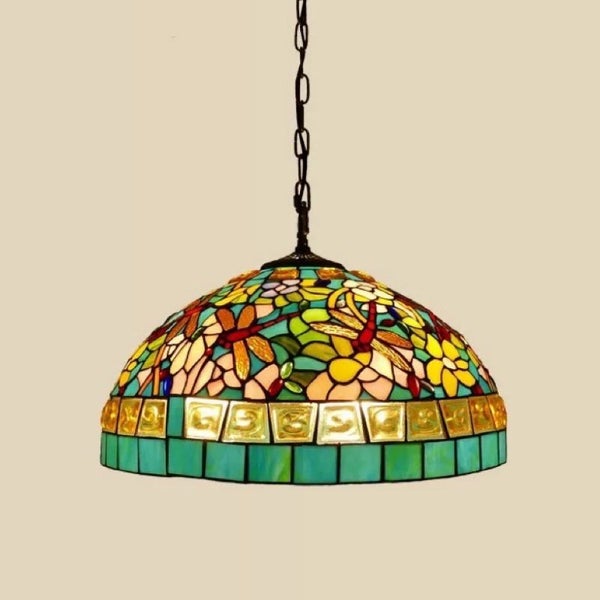 Large 46cm shade New Design Handmade Tiffany Pendant Light Carousel 2
