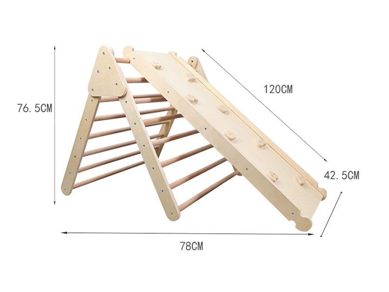 Pikler Triangle Frame with Ramp and Slide Carousel 6