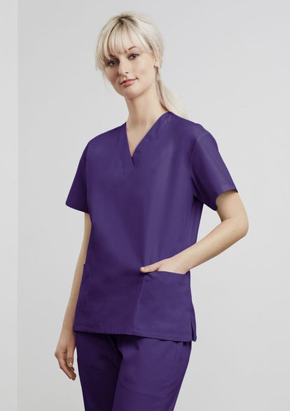Classic Scrubs Top - Womens - 7 Colour Options - Sizes XS to 3XL Carousel 1