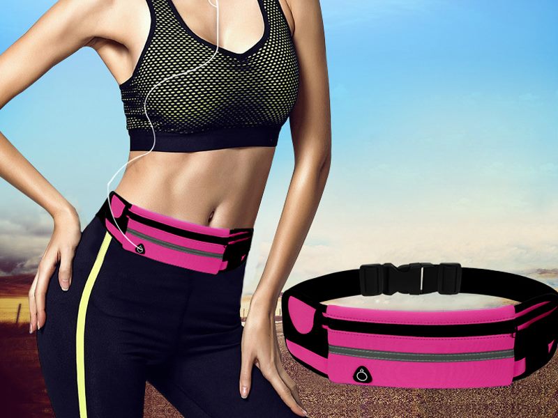 Waist Bag Waist Pouch Cycling Running Bag - Pink Carousel 2