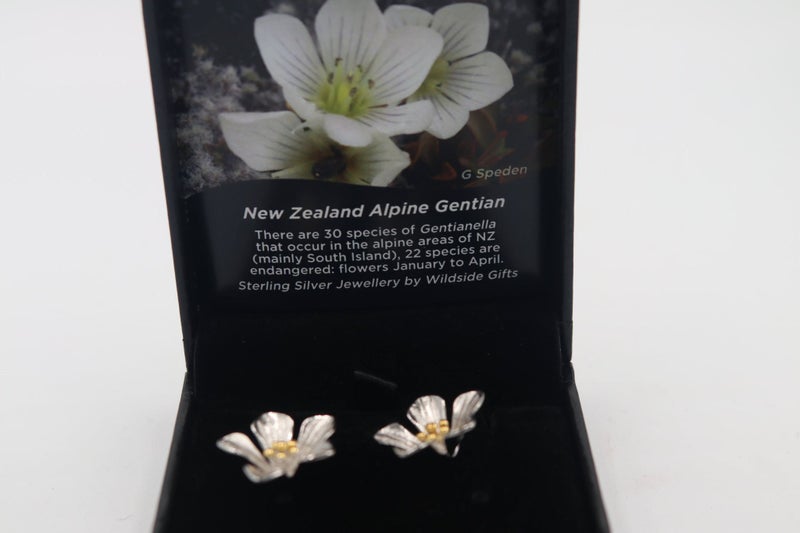 Stg Silver Earrings New zealand Alpine Gentian Carousel 5