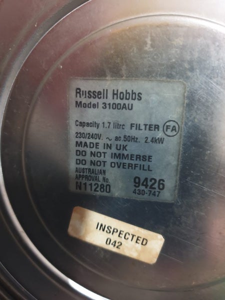 ANTIQUE RUSSELL HOBBS 1,7 L Electrical Jug Carousel 13