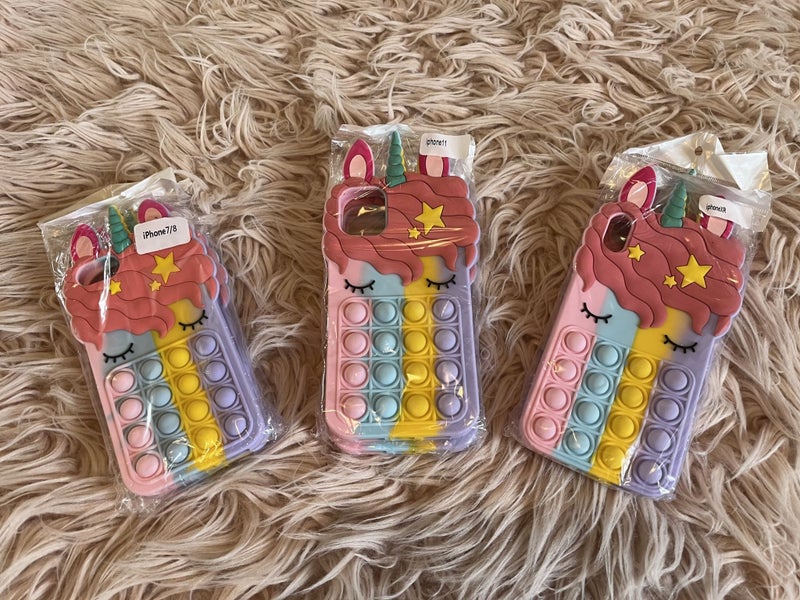 Colorful "Pop it" Unicorn Cellphone Case (iphone 7/8, XR or 11) Carousel 1