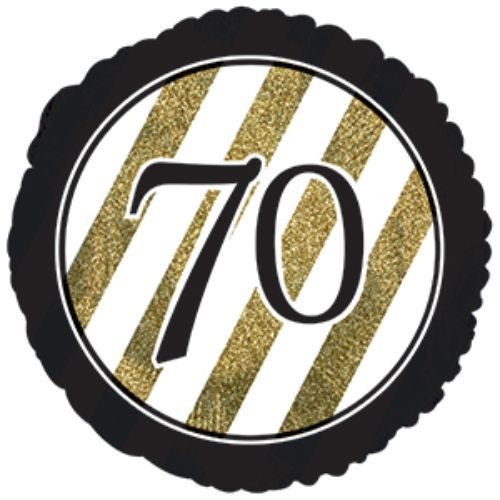 17in Happy 70th Birthday Gold Carousel 1