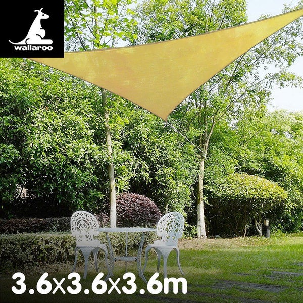 Wallaroo 3.6m X 3.6m X 3.6m Outdoor Sun Shade Sail Canopy - Sand Cloth Triangle Carousel 2