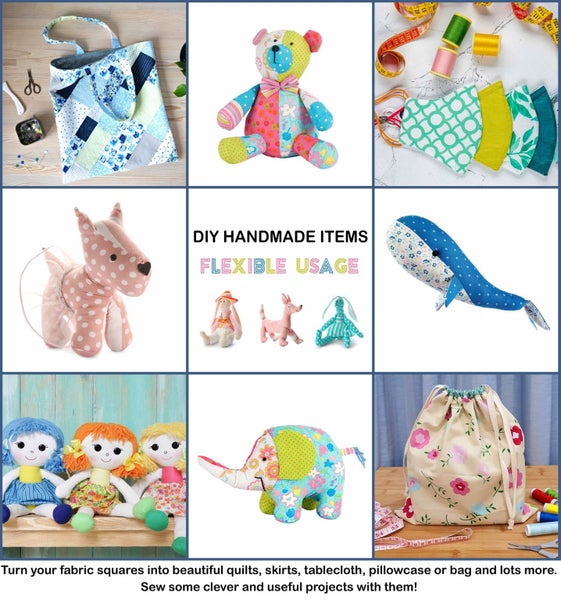 Soimoi 16 Pc Fat Quarter Bundle, Asian Block Print 18"x 22" DIY Patchwork- 100% Carousel 8