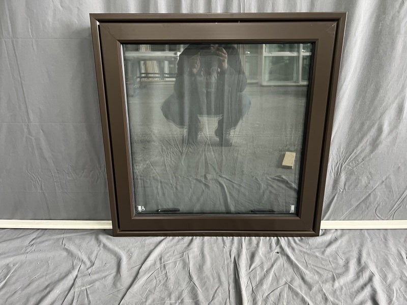 *NEW BROWN ALUMINIUM DOUBLE GLAZED WINDOW:800HX800W Carousel 1