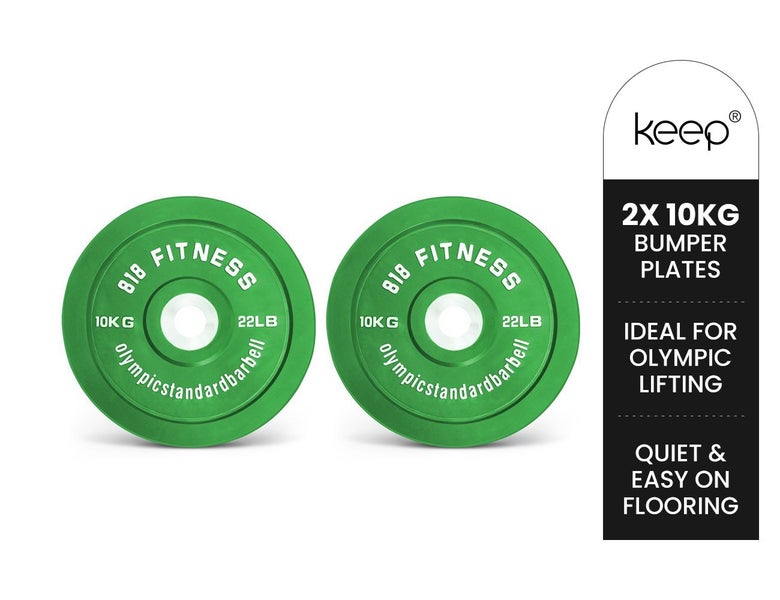 10kg Olympic Bumper Weight Plates x 2 Pieces Carousel 1