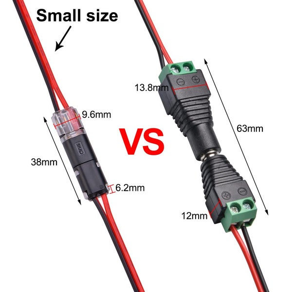 10pcs 2pin Pluggable Wire Connector Quick Splice Electrical Cable Crimp Terminal Carousel 7