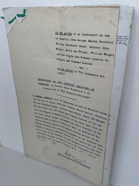 ANTIQUE DOCUMENT: Chattel Security Deed - Dalgety & Company, Dunedin 1920 Carousel 4
