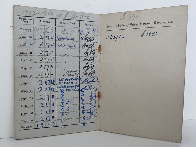 UNION STEAMSHIP COMPANY: Pocket Contribution Record to Super Fund 1946 Carousel 4