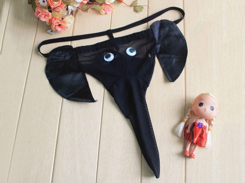 Men's Sexy Underwear Cartoon Elephant Design BLACK Carousel 4