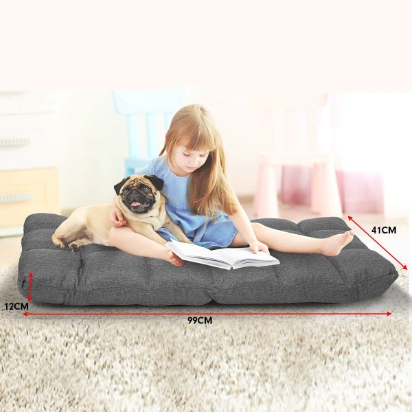 Adjustable Cushioned Floor Gaming Lounge Chair 99x41x12cm - Dark Grey Carousel 5