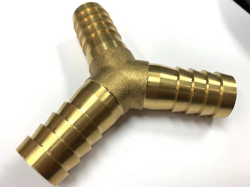 19mm Brass Barbed Y Hose Joiner / 3 Way Hose Tube Pipe Connector / Air Hosetail Carousel 1