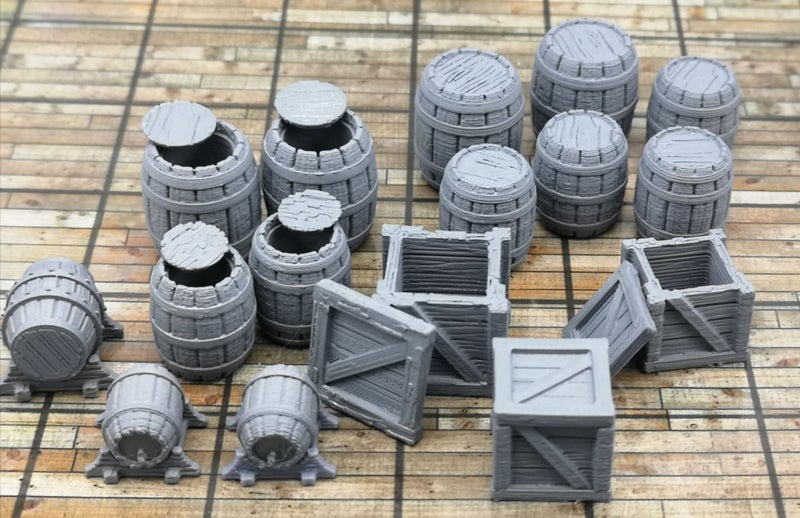 Townsfolke Scatter Tavern Set#4 Crates Kegs Barrels Dungeons and Dragons Carousel 1