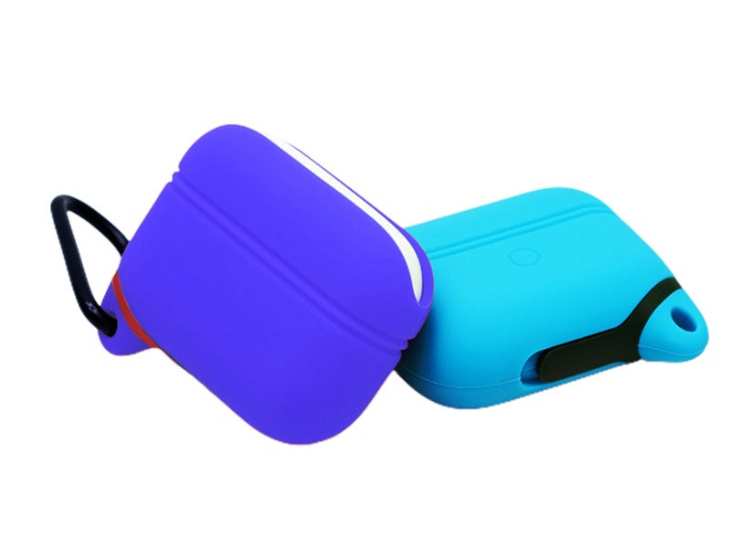 2X Water Resistant Wireless Earphone Protective Cover for Apple Airpods Pro Blue Carousel 2