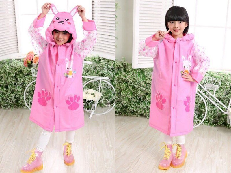 Kids Rain Jacket Girl Raincoat Pink - XXL Carousel 2