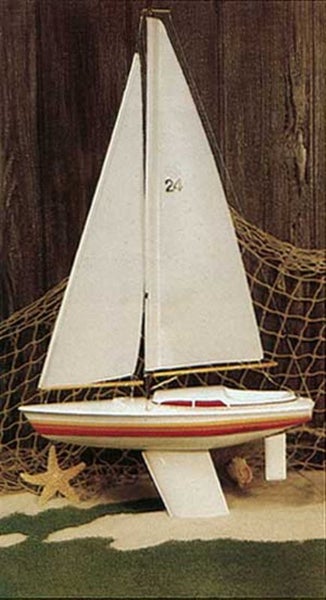 Wooden Ship and Fittings - 24" Huson Wood Sailboat Carousel 1