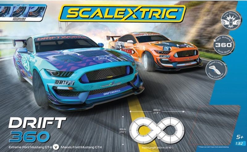 Slot Car Set - Scalextric Drift 360 Mustang GT4's Carousel 1