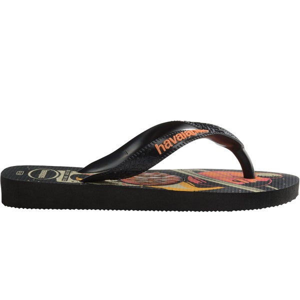 Havaianas Kids Top Holographic Graphic Flip Flops - Black Carousel 2