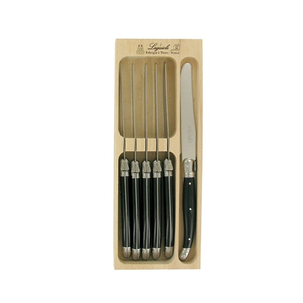 Laguiole Table Knife Set 6 Black Carousel 1