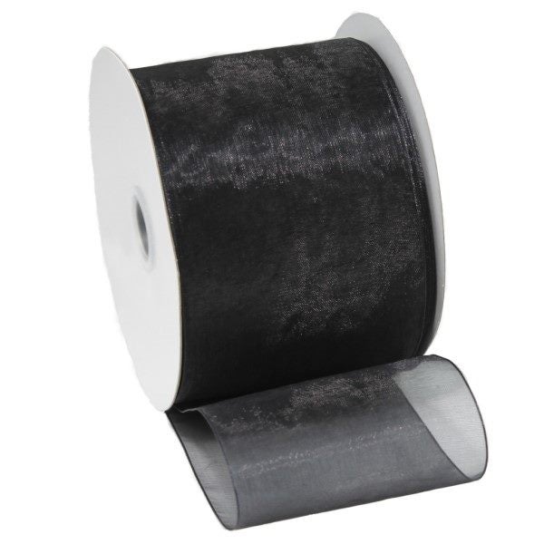Ribbon Woven edge Organza Black Carousel 1