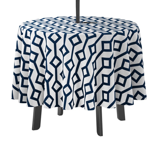 Vargottam Indoor /Outdoor Round Tablecloth 58 Inch Tablecloth With Umbrella Hole Carousel 1