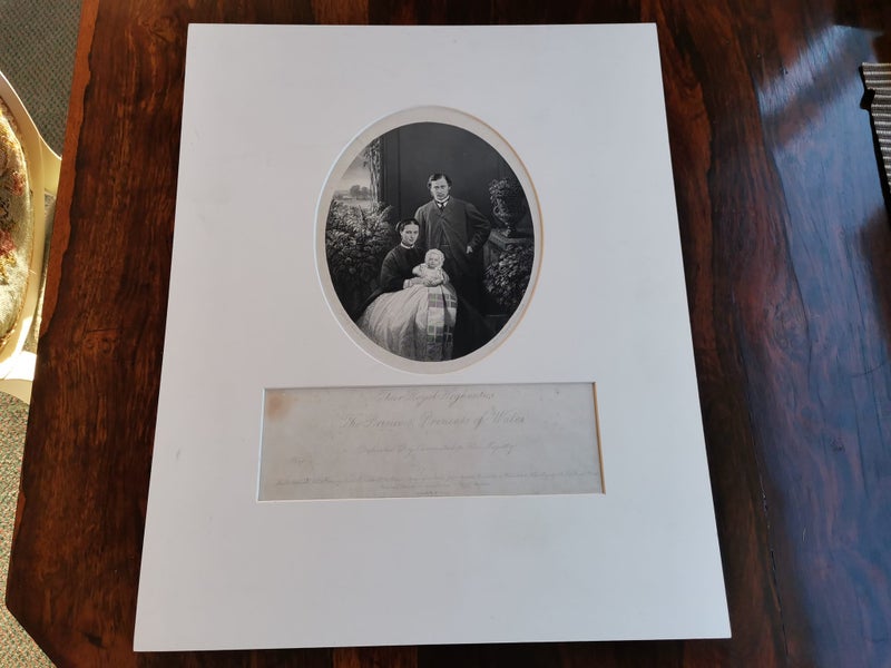1864 Engraving of the Prince & Princess of Wales with Prince Albert Victor Carousel 1