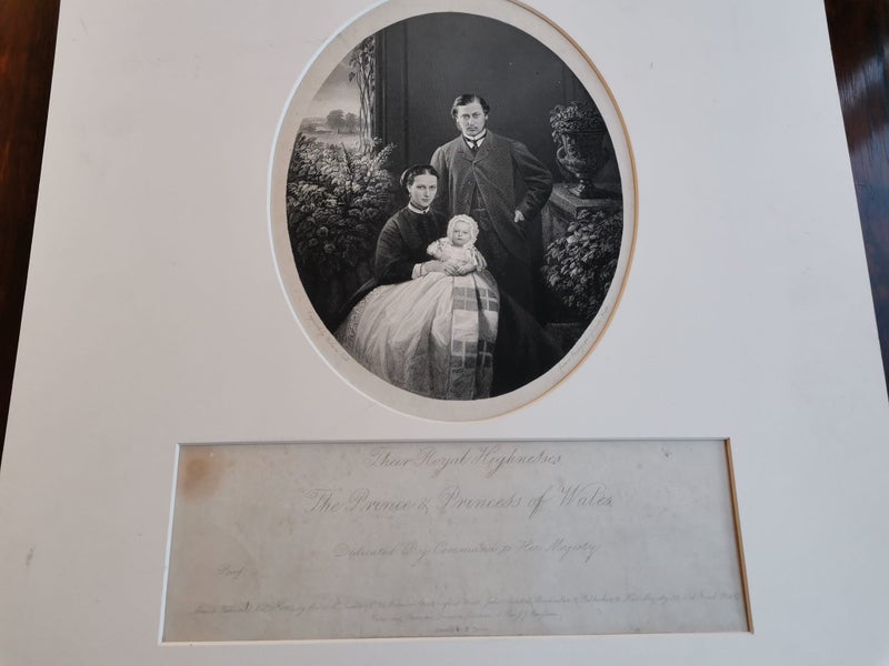 1864 Engraving of the Prince & Princess of Wales with Prince Albert Victor Carousel 2