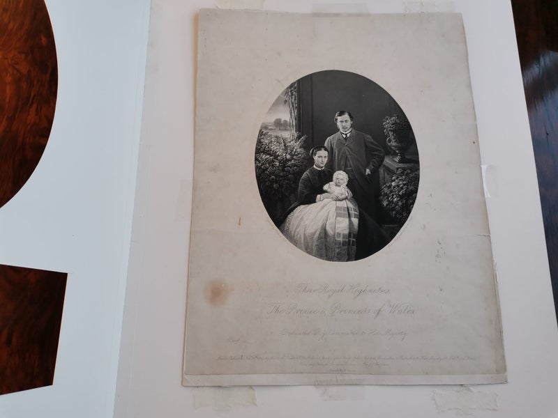 1864 Engraving of the Prince & Princess of Wales with Prince Albert Victor Carousel 8