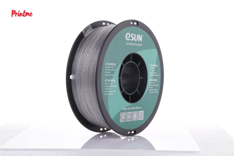eSUN PLA TWINKLING SILVER 1.75mm 3D PRINTER FILAMENT 1kg/2.2lbs Carousel 1