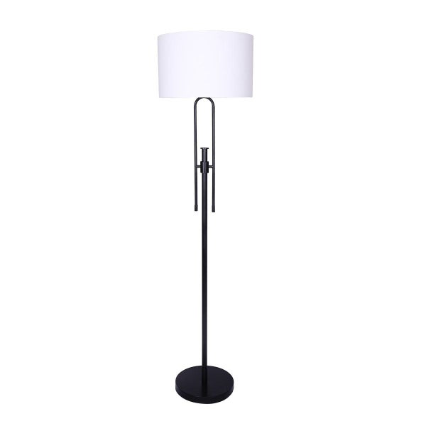 Sarantino Height-Adjustable Metal Floor Lamp Matte Black Carousel 1