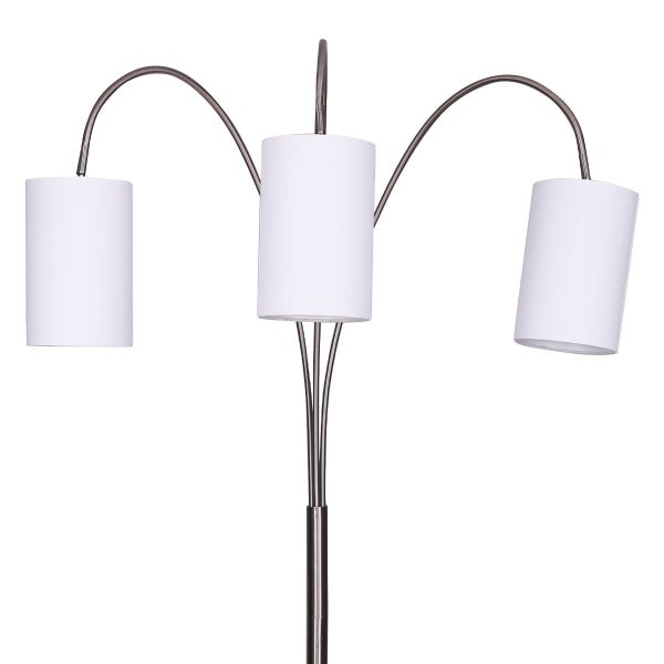 Sarantino Metal Arc Floor Lamp 3 Shades in Nickel Finish & Marble Base Carousel 2