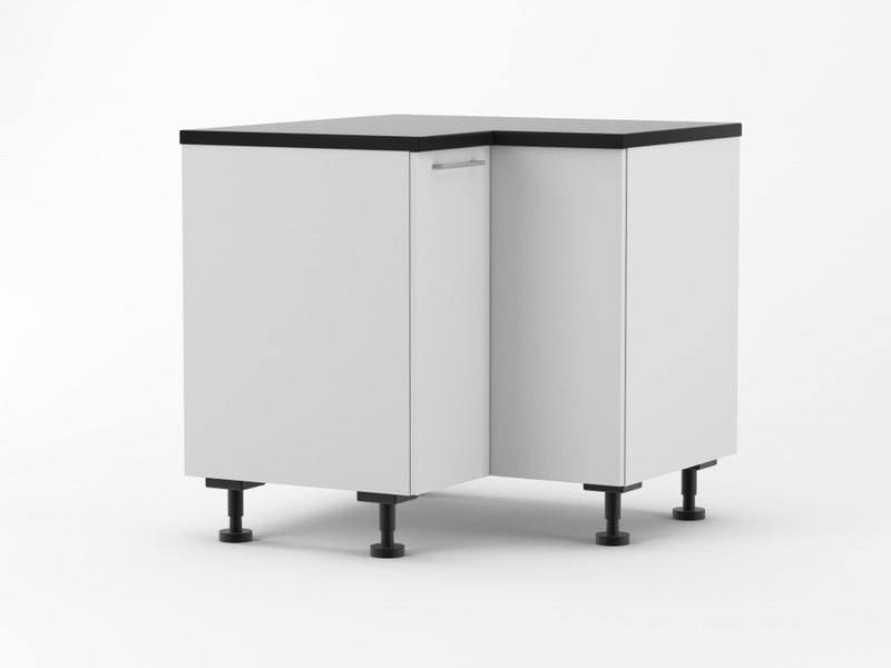 Kitchen Corner Cabinet 900x900 corner melamine mat white Carousel 1