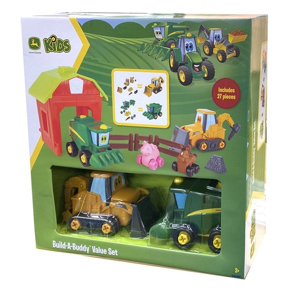 27pc John Deere Kids Build-A-Buddy 15cm Tractor Backhoe Play Toy Value Set 3+ Carousel 1
