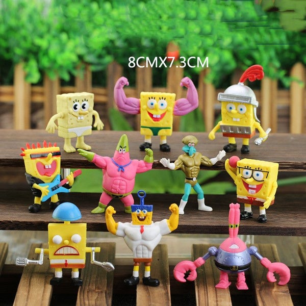 Figure- SpongeBob Figure Pack 10pcs 8cm x 7.3cm Carousel 1