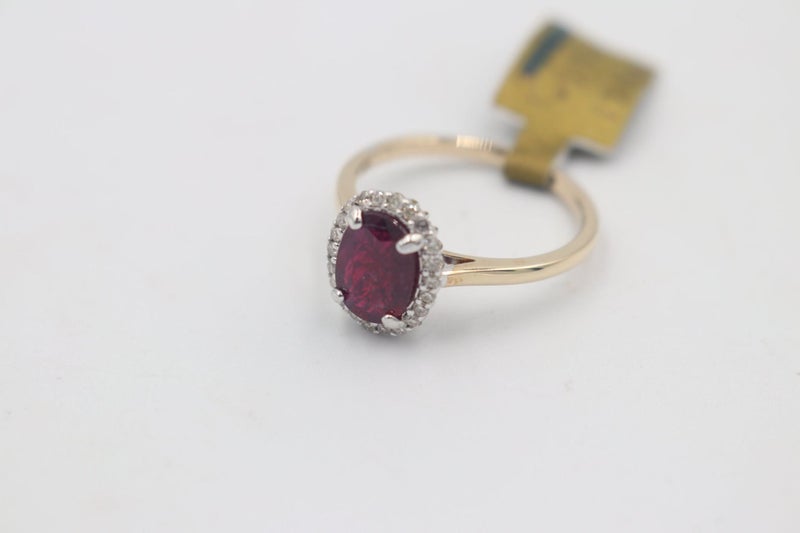 9ct Gold Genuine Ruby & Diamond ring Carousel 2