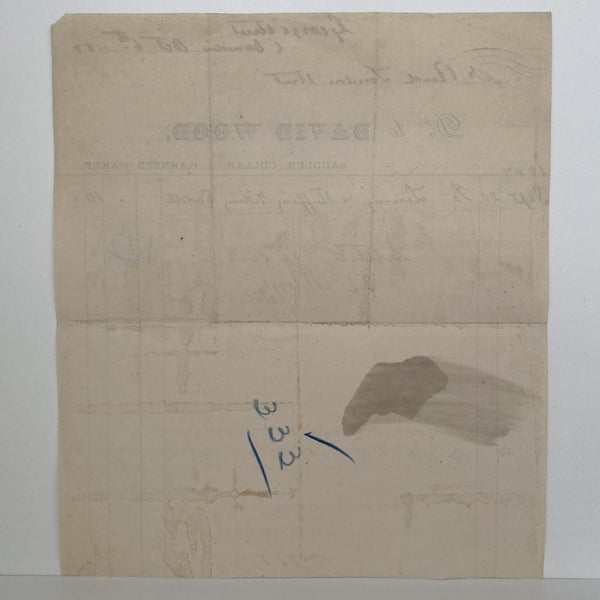 ANTIQUE INVOICE / RECEIPT: David Wood, Dunedin 1887 (141yo) Carousel 3