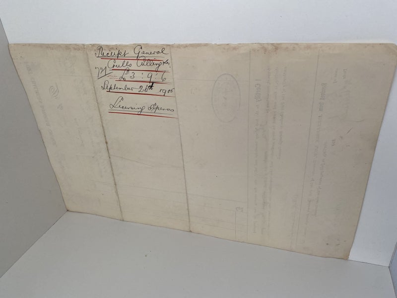 ANTIQUE INVOICE / RECEIPT: Port Chalmers Borough Council 1905 (117 yo) Carousel 3
