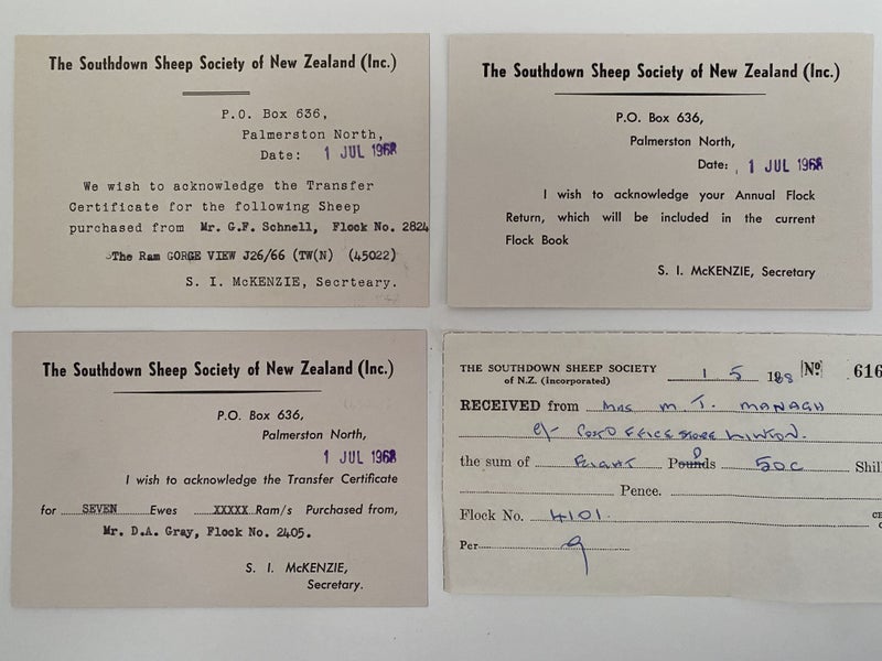 OLD RECEIPTS: The Southdown Sheep Society of New Zealand 1968 Carousel 1