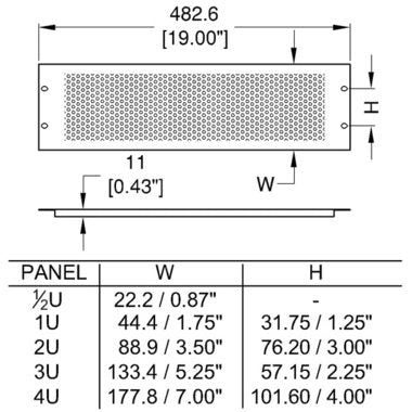 Penn Elcom - R1286/1UVK - Perforated Steel Rack Panel. Carousel 2