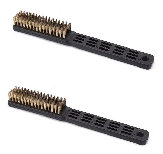 2pc Wire Brush Set / Brass Plated Steel Wire Brushes Carousel 2